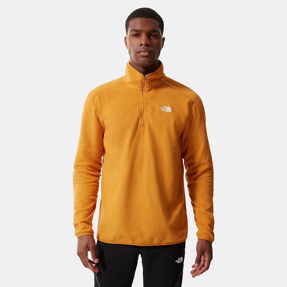 The North Face 100 Glacier Quarter-Zip Ανδρικα Fleece - Κίτρινα (FBSO95632)